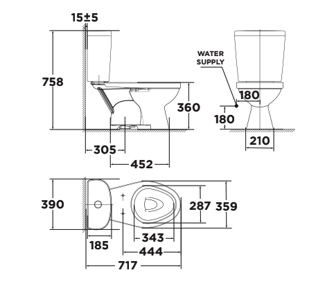Bồn cầu 2 khối American Standard VF-2397S3 (VF2397S3) nắp rửa cơ Slim 3