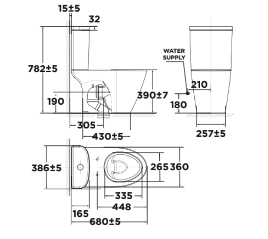 Bồn cầu 2 khối American Standard 2407-WT (2407WT) nắp êm dòng Compact Codie