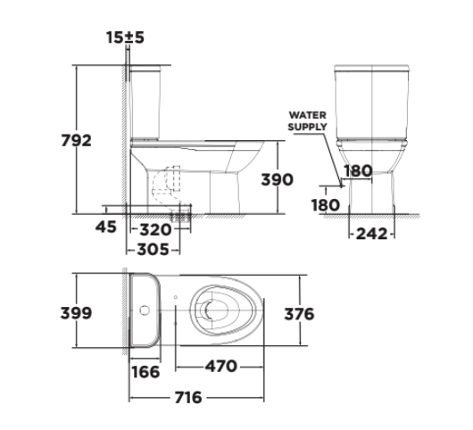 Bồn cầu 2 khối American Standard 2630-WT (2630WT) nắp êm dòng Neo Modern