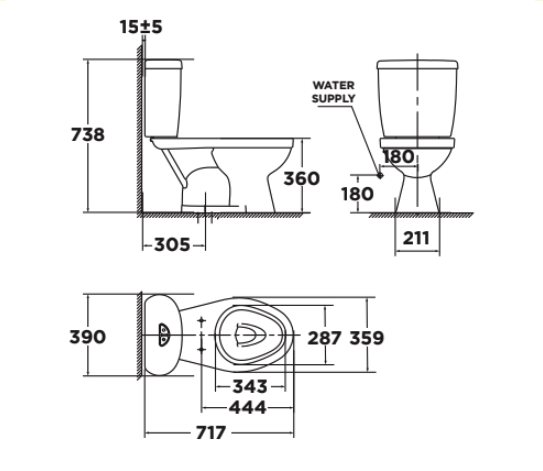Bồn cầu 2 khối American Standard VF-2396SL (VF2396SL) nắp êm dòng Winston