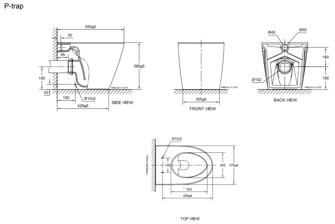 Bồn cầu đặt sàn American Standard 3229-WT-PTrap (3229WTPTRAP) nắp êm