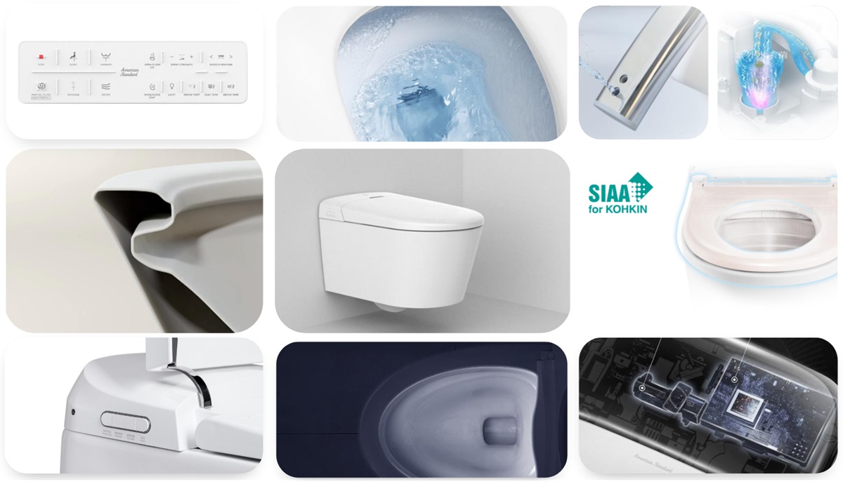 Bồn cầu treo tường nắp điện tử thông minh dòng Aero-Lite American Standard 103032BL00 + 103026SH00 (1073919990)