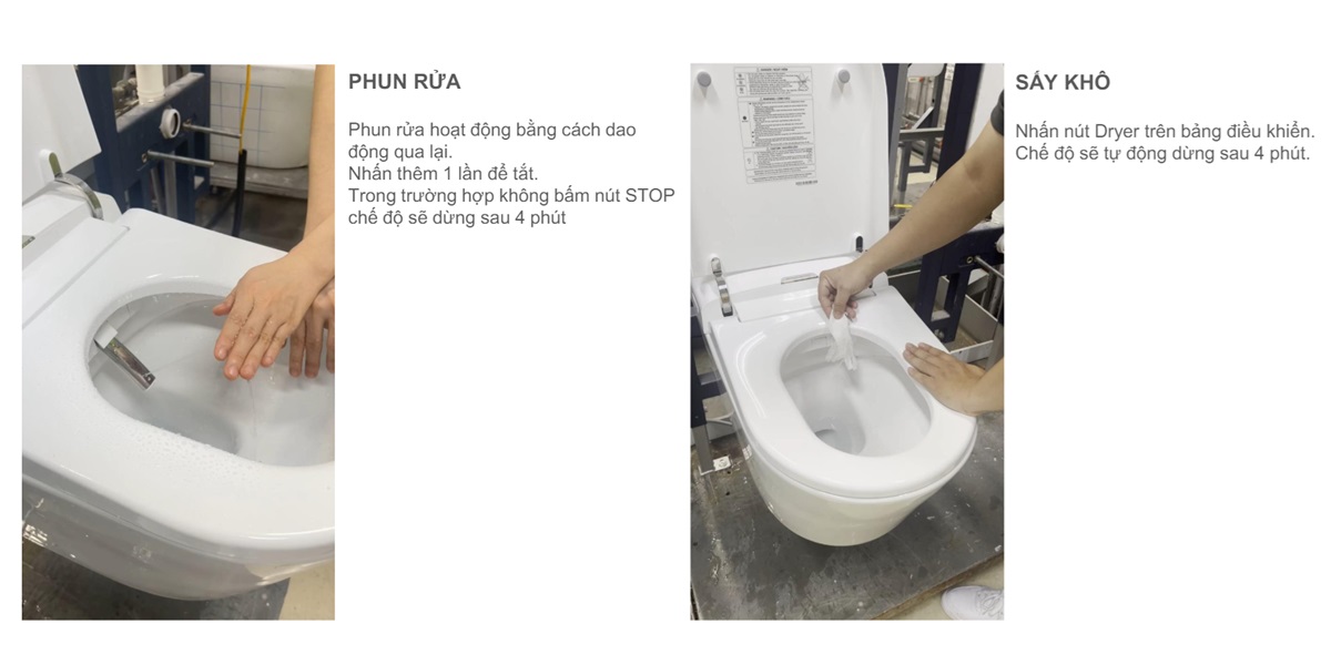 Bồn cầu treo tường nắp điện tử thông minh dòng Aero-Lite American Standard 103032BL00 + 103026SH00 (1073919990)