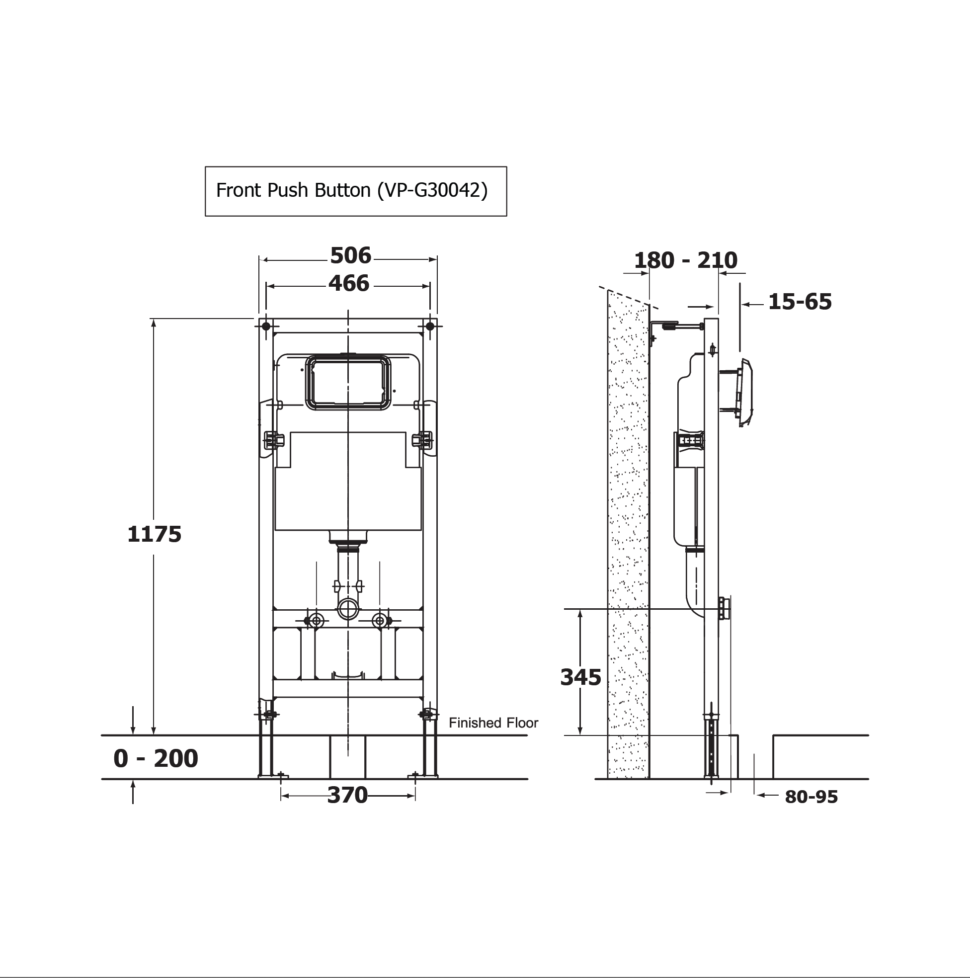 Két nước âm tường cho cầu treo tường American Standard VP-G30042 (VPG30042)