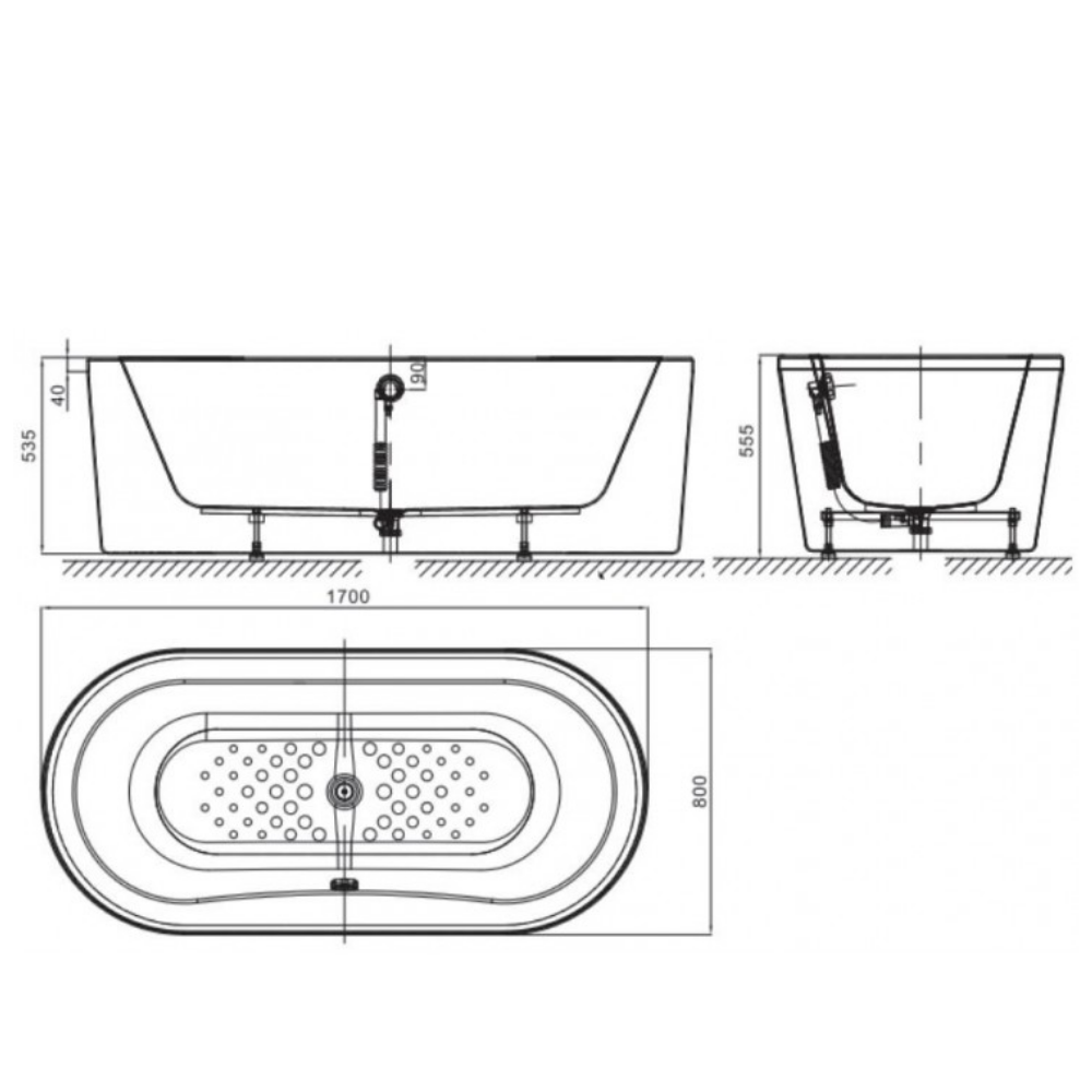 Bồn tắm đặt sàn Acacia 1.7m American Standard BTAS6704