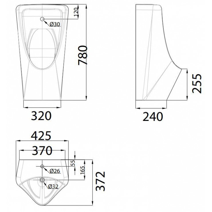 Bồn tiểu nam treo tường cảm ứng American Standard WP-6519AC (WP6519AC)