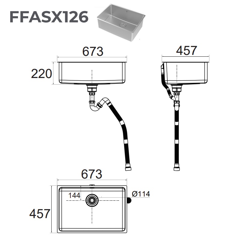 Chậu rửa chén đôi 673mm American Standard FFASX126