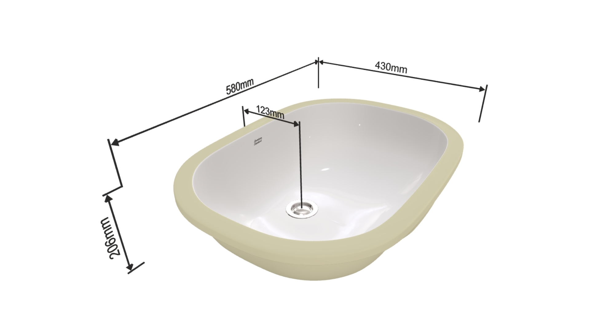 Chậu lavabo âm bàn American Standard 0458-WT (0458WT)