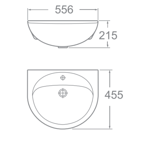 Chậu rửa mặt lavabo bán âm American Standard 0518-WT (0518WT)