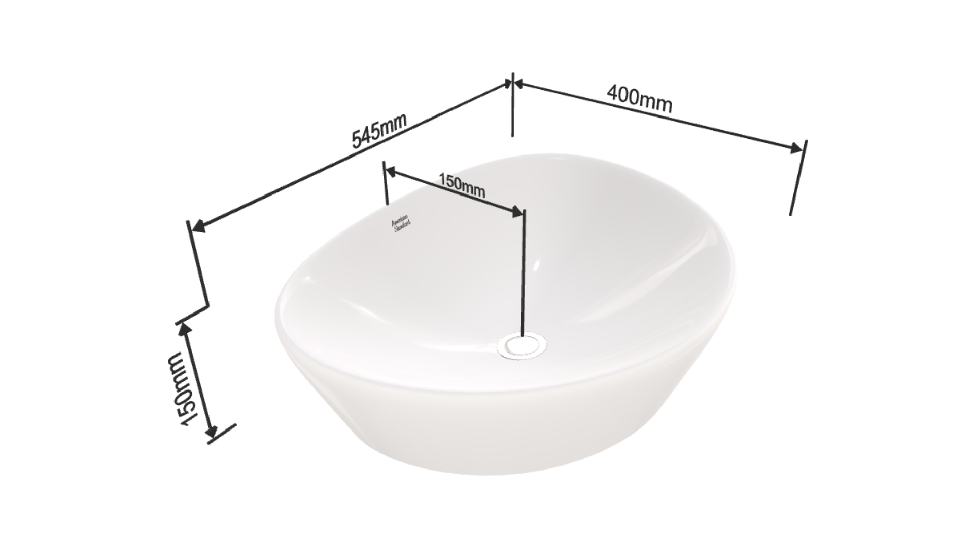 Chậu lavabo đặt bàn American Standard WP-F633 (WPF633)