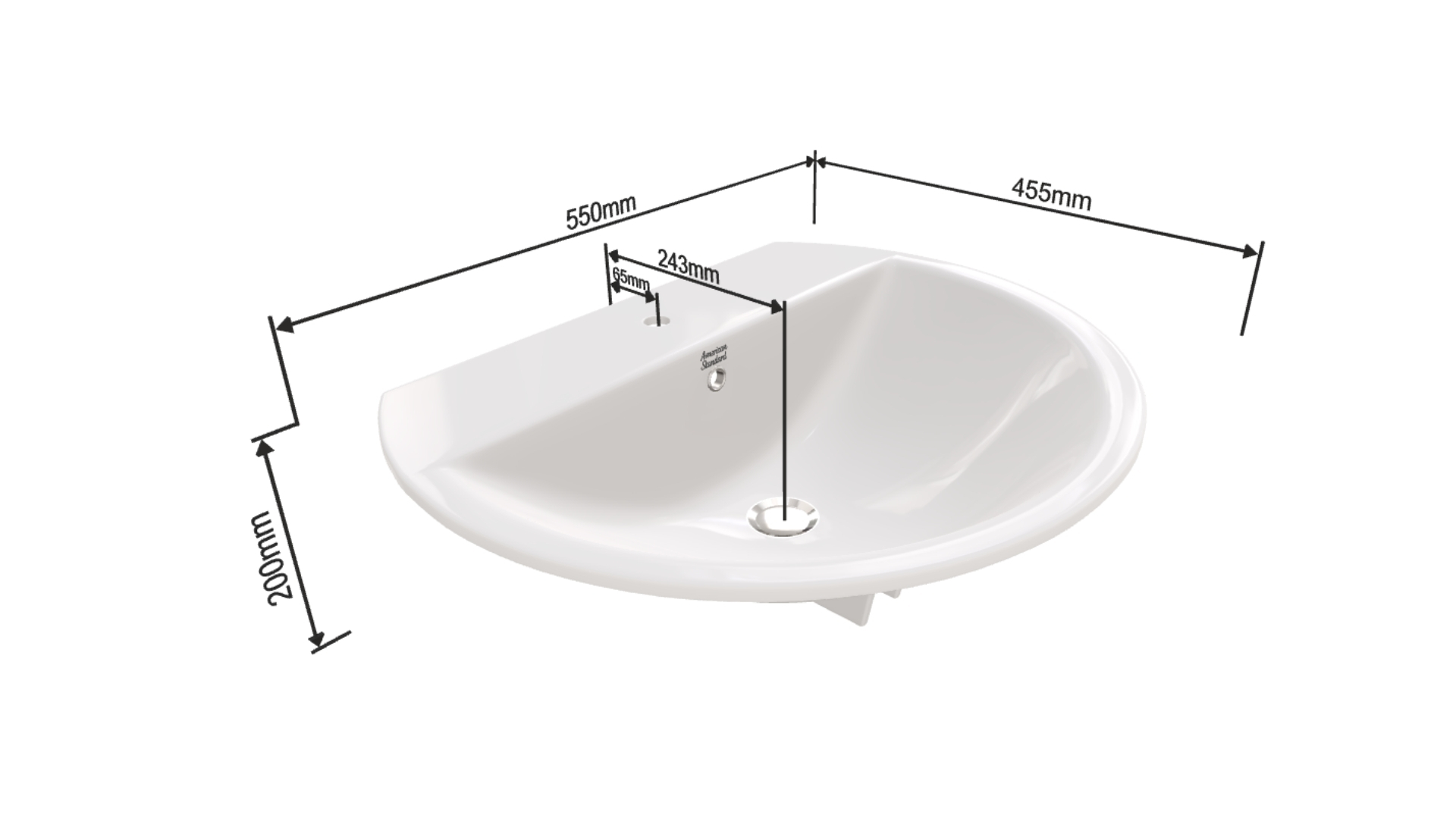 Chậu lavabo dương vành American Standard 0452-WT (0452WT)