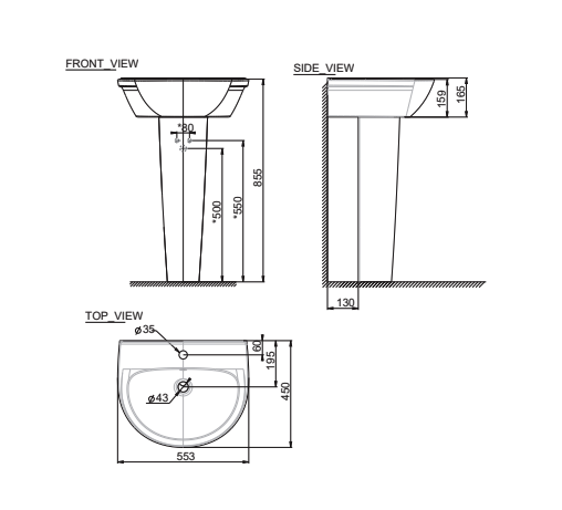 Chậu lavabo treo tường American Standard 0953-WT (0953WT)
