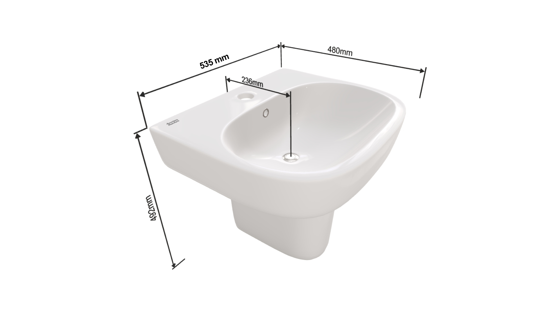 Chậu lavabo treo tường American Standard 0955-WT (0955WT)
