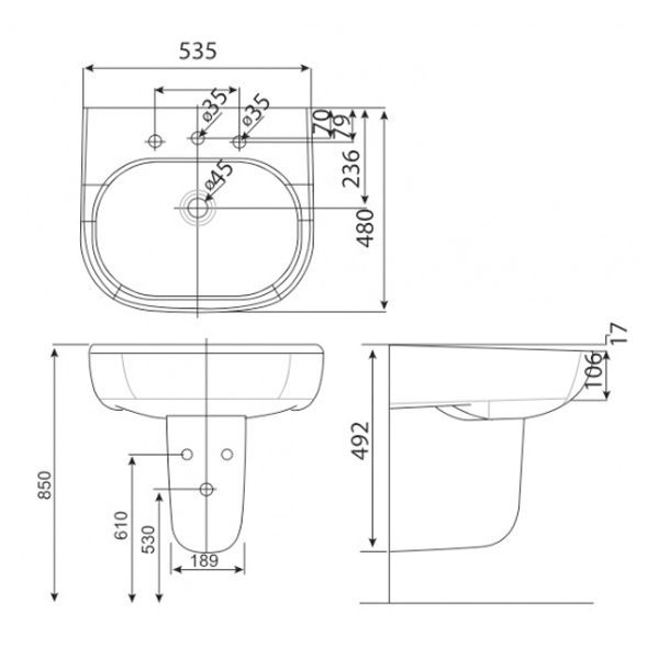 Chậu lavabo treo tường American Standard WP-1526 (WP1526)