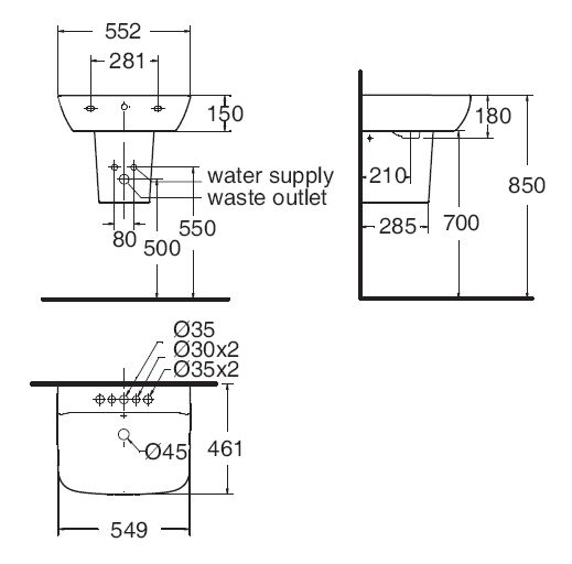 Chân chậu lavabo lửng American Standard WP-F712 (WPF712)
