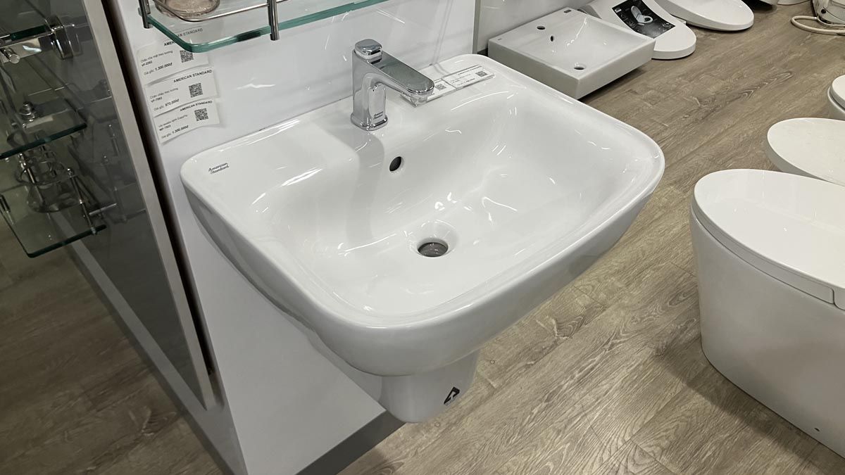 Chậu lavabo American Standard VF-0262+VF-7062 treo tường chân lửng Loven (VF0262 + VF7062)