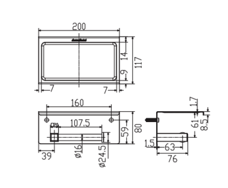 Bản vẽ kỹ thuật đựng giấy vệ sinh đơn dáng vuông concept American Standard WF-0498BHG