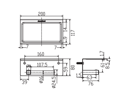 Bản vẽ kỹ thuật đựng giấy vệ sinh đơn dáng vuông concept American Standard WF-0498CS