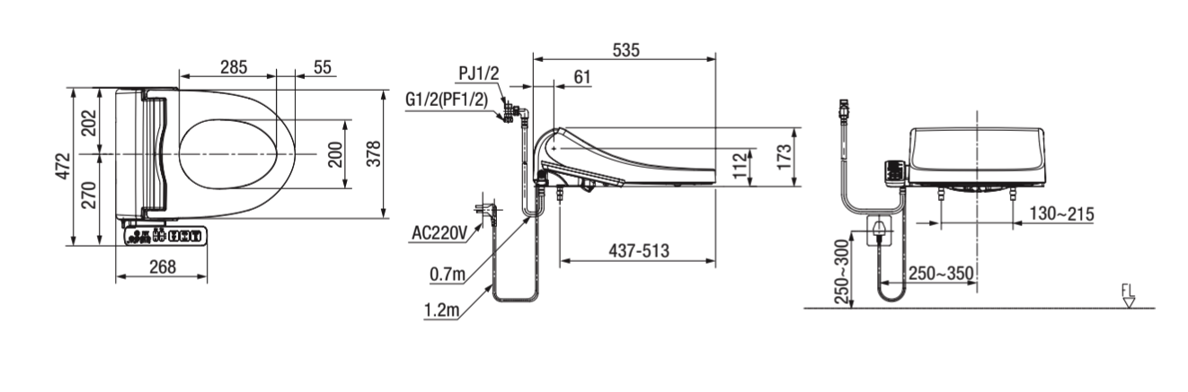 Nắp điện tử American Standard WP-7SL1 (WP7SL1)