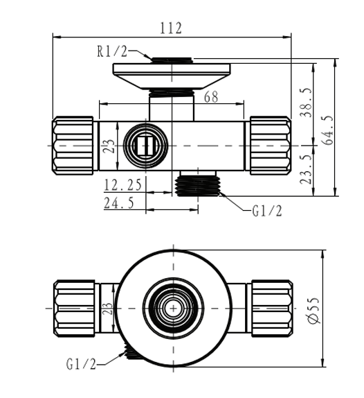 Van giảm áp 2 đầu cấp American Standard A-4420 (A4420)