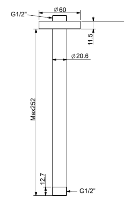 Thanh nối đầu sen gắn trần EasySET American Standard FFAS9908