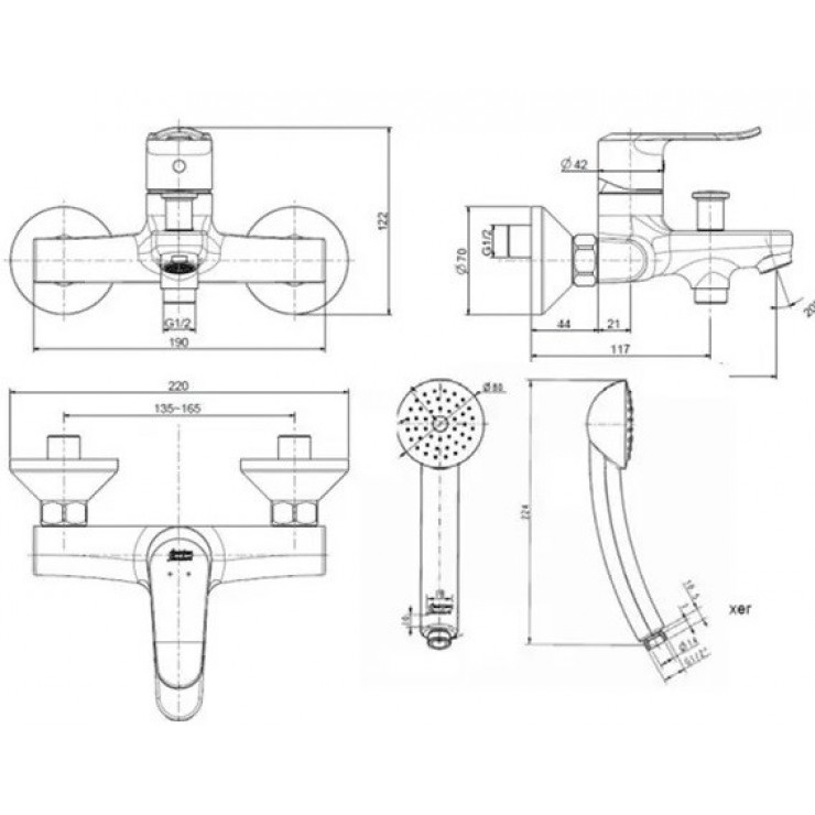 Sen tắm gắn tường American Standard WF-0711 (WF0711) nóng lạnh