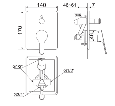 Vòi sen tắm âm tường American Standard WF-1420 (WF1420)