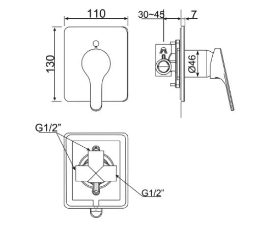 Vòi sen tắm âm tường American Standard WF-1422 (WF1422)