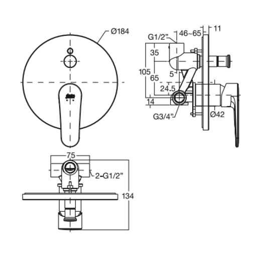Vòi sen tắm âm tường American Standard WF-B221 (WFB221)
