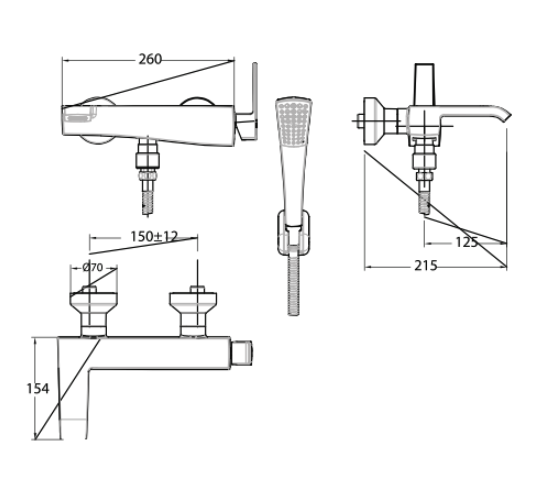 Vòi sen nóng lạnh American Standard WF-0611 (WF0611)