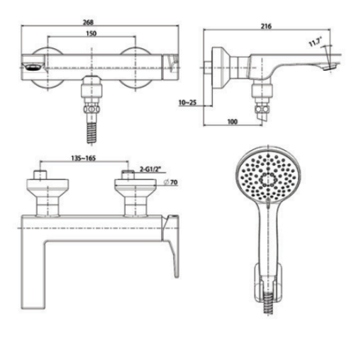 Vòi sen nóng lạnh AMERICAN STANDARD WF-0811 (WF0811)