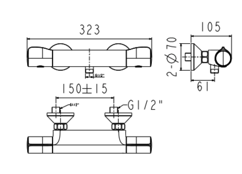 Vòi sen nóng lạnh American Standard WF-4950 (WF4950)
