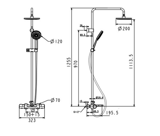 Bộ sen tắm cây đứng cảm biến nhiệt American Standard WF-4952 (WF4952)