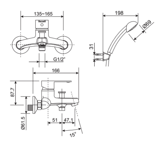 Vòi sen nóng lạnh American Standard WF-6511 (WF6511)