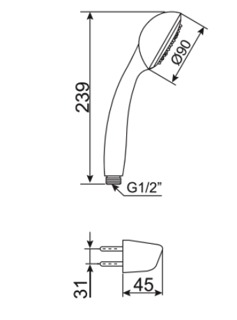 Tay sen với dây & gác sen American Standard Saga1511-HS (SAGA1511HS)