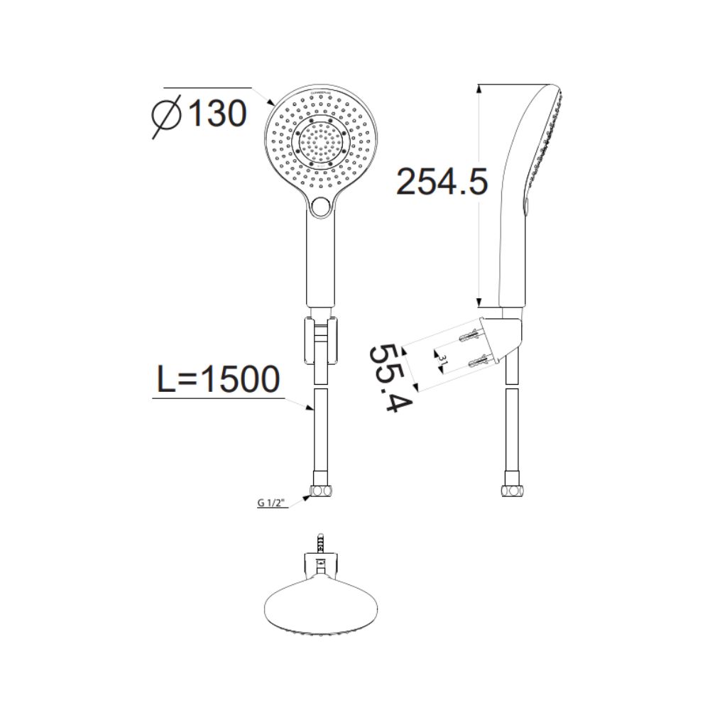 Tay sen tắm 2 chế độ American Standard WF-5145 (WF5145) (1351450000) RainClick CleansePlus