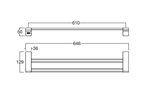 Thanh treo khăn đôi American Standard Acacia Evolution K-1394 (K1394)