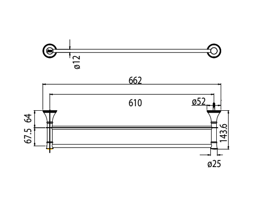 Thanh treo khăn đôi American Standard Heritage WF-0294 (WF0294)