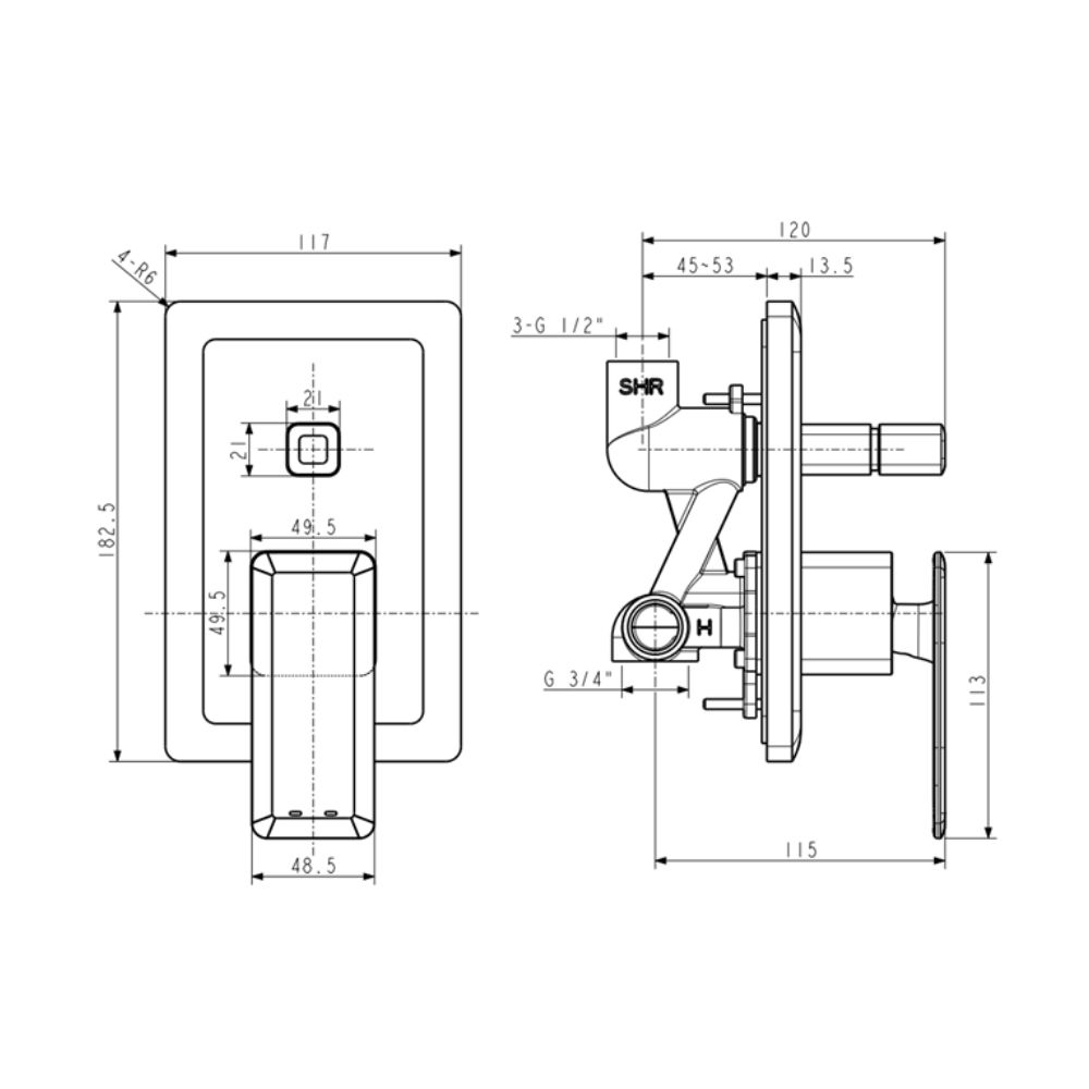 Vòi sen tắm âm tường American Standard WF-3128 (WF3128) Acacia Supasleek