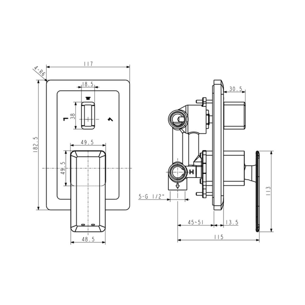 Vòi sen tắm âm tường American Standard WF-3131 (WF3131) Acacia Supasleek