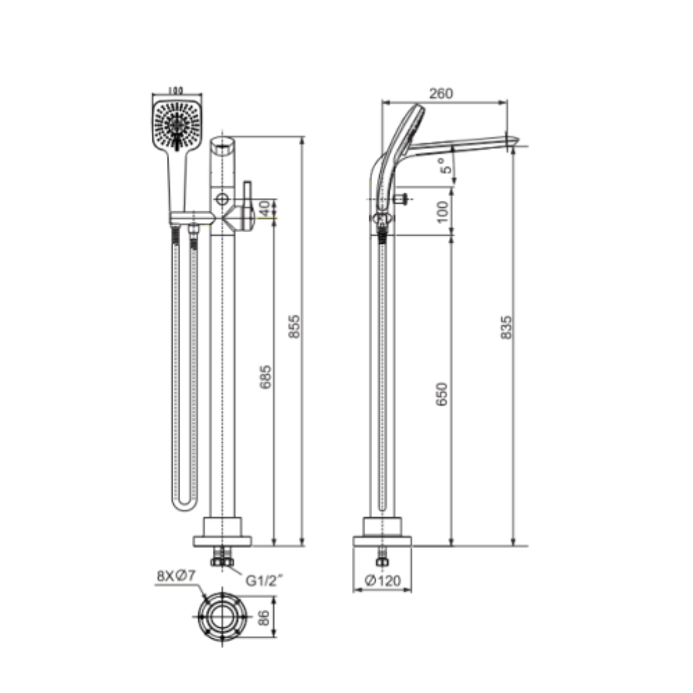 Vòi bồn tắm đặt sàn IDS nóng lạnh American Standard WF-6816 (WF6816)