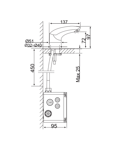 Vòi lavabo cảm ứng American Standard WF-8601 (WF8601) (dùng pin)