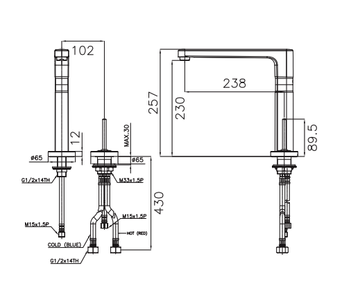 Vòi lavabo nóng lạnh American Standard IDS A-1375 (A1375)
