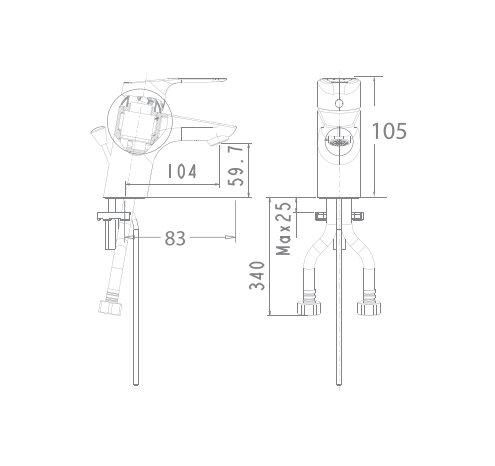 Vòi lavabo nóng lạnh American Standard Cygnet WF-0301 (WF0301)