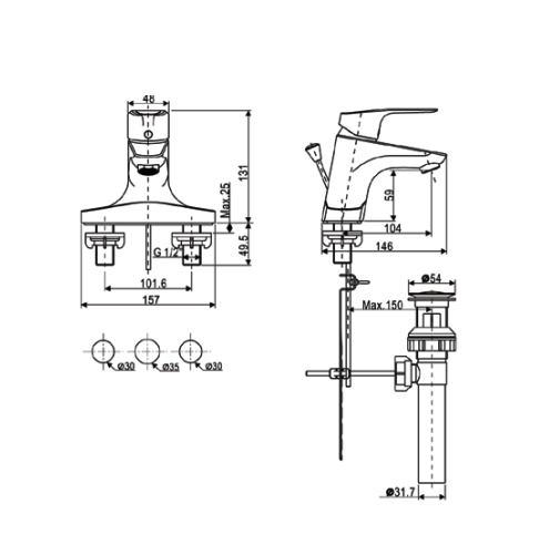 Vòi lavabo nóng lạnh American Standard Cygnet WF-0302 (WF0302)