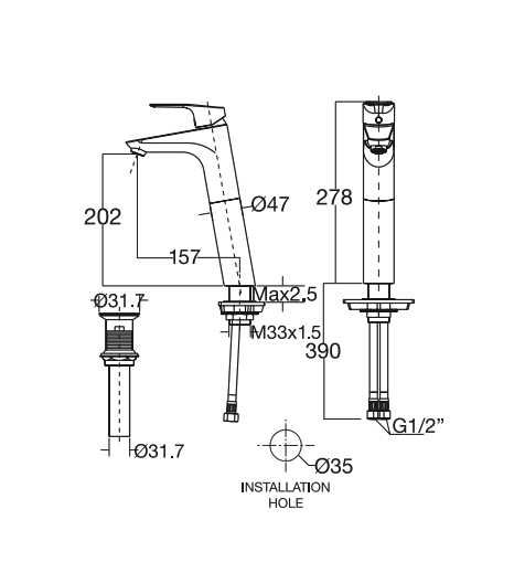 Vòi lavabo nóng lạnh American Standard Cygnet WF-0303 (WF0303)