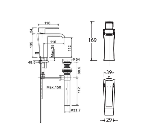 Vòi lavabo nóng lạnh American Standard Nobile WF-0601 (WF0601)