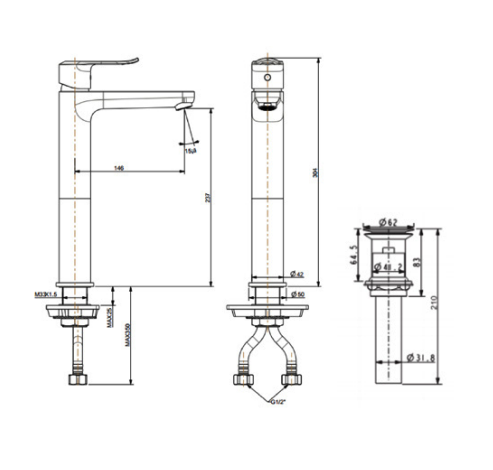 Vòi lavabo nóng lạnh American Standard Neo Modern WF-0703 (WF0703)