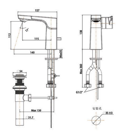 Vòi lavabo nóng lạnh American Standard La Moda WF-0801 (WF0801)