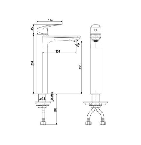 Vòi lavabo nóng lạnh American Standard Milano WF-0902 (WF0902)